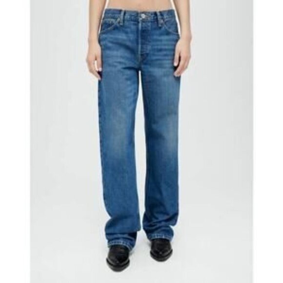 Re/Done Straight Leg Baggy Jeans Levi's Medium Wash Loose Rigid Vintage Denim 32 - Picture 1 of 11